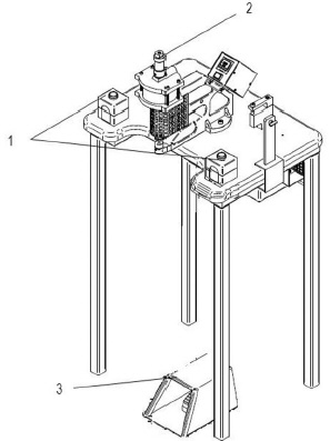 Desenho esquemático da máquina de flexão rotativa indicando o motor